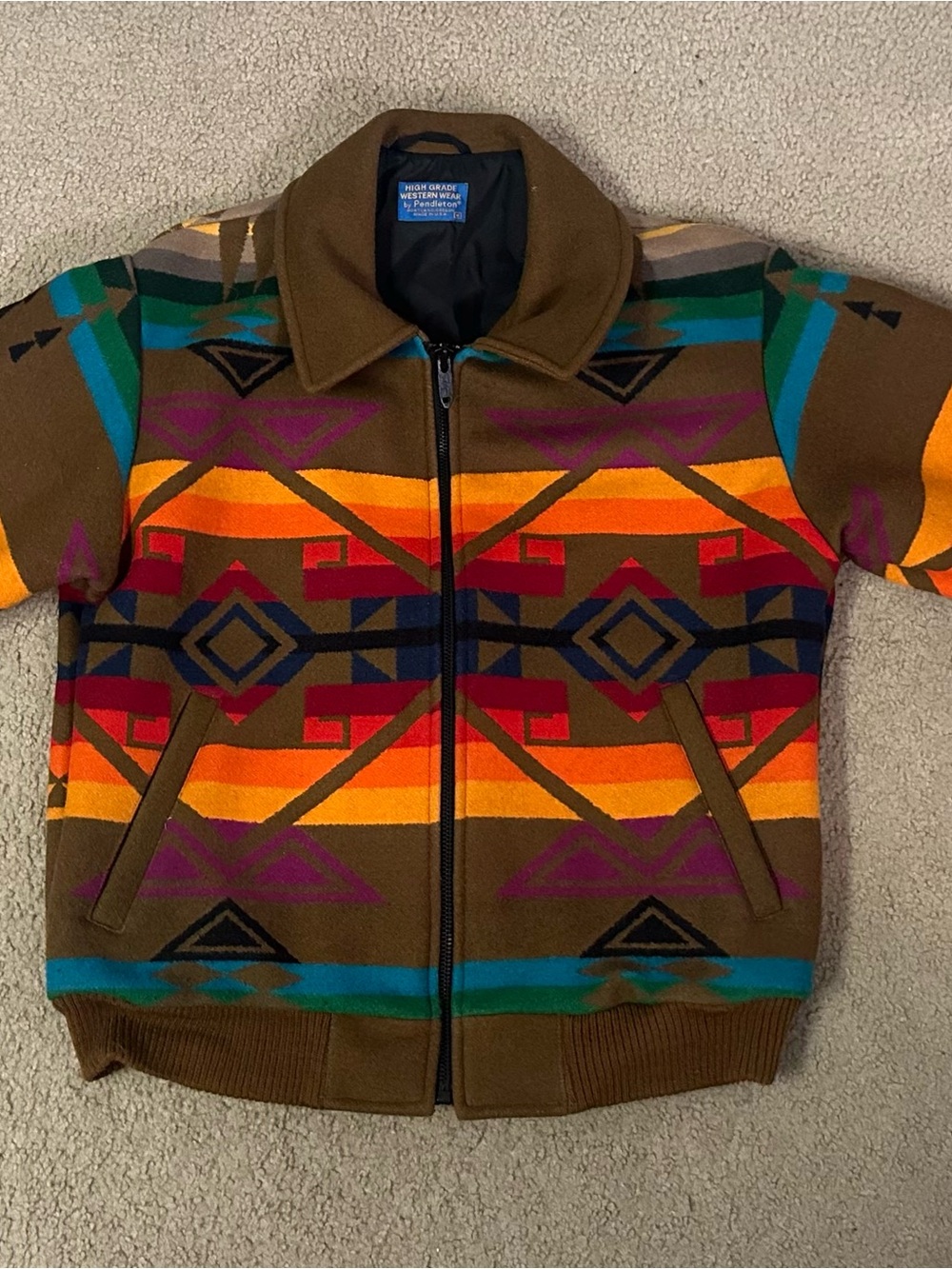 Vintage Pendleton High Grade Western Wear Jacket Southestern Aztec Size Medium - Picture 1 of 8